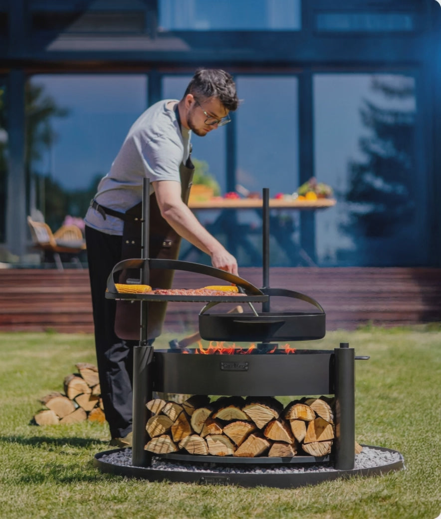 Cuisson au feu direct sur les braises du brasero